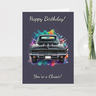 Classic Mopar Charger Muscle Car Birthday Card