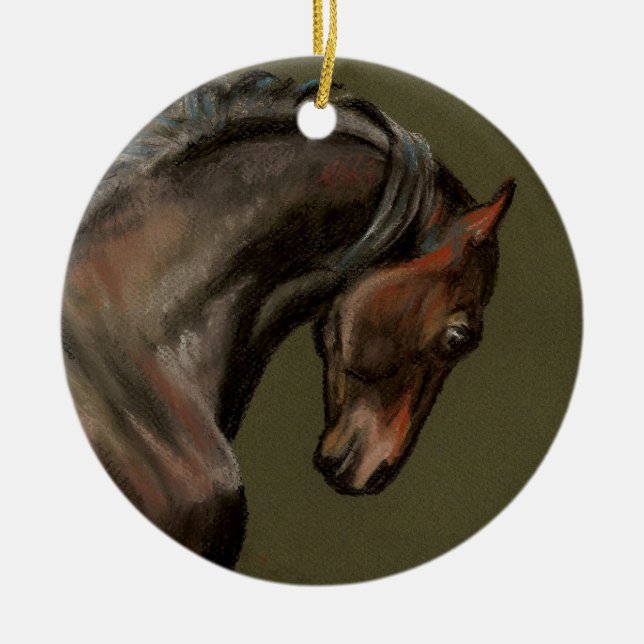 Classic Morgan Horse Ceramic Ornament (Front)