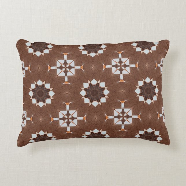 Classic Moroccan Geometric Decorative Patterns Accent Pillow (Front)