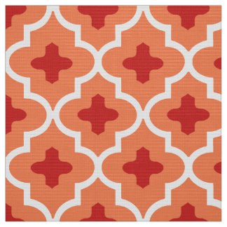 Classic Moroccan Tile, Mandarin Orange Fabric