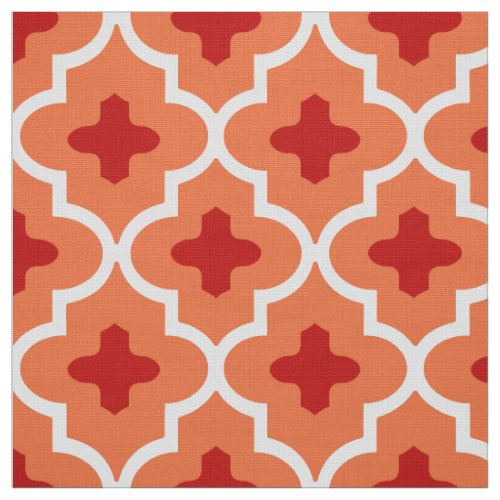 Classic Moroccan Tile Mandarin Orange Fabric