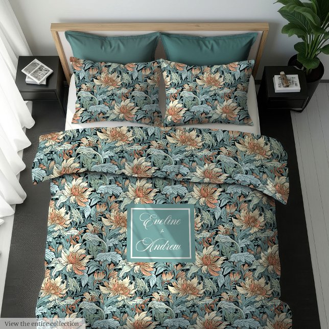 Classic Morris Inspired Pastel Pimpernel Floral Duvet Cover (Classic Morris Inspired Pastel Pimpernel Floral Duvet)