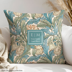 Classic Morris Inspired Pillow with Custom Name