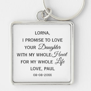 Classic Mother of Bride Wedding Gift From Groom Keychain