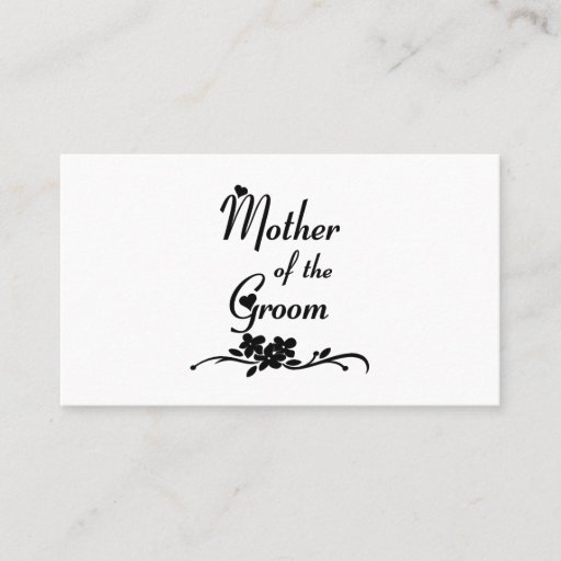 Customizable Classic Mother of the Groom Business Card Templates