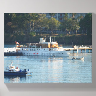 Classic Motor Yacht Canvas Photo Tile