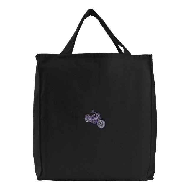 Classic Motorbike Embroidery gifts motorcyclist Embroidered Tote Bag (Front)