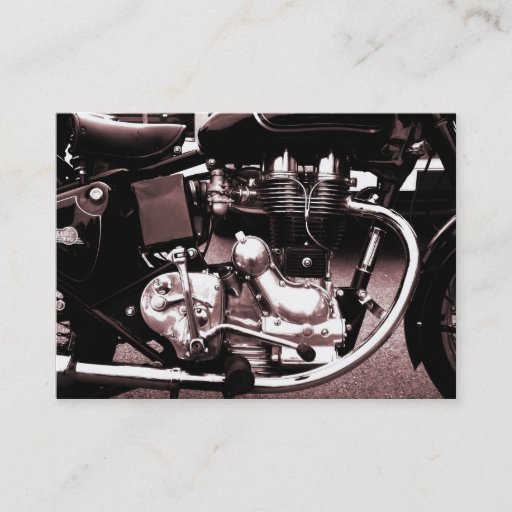 Customizable Classic Motorbike Engine, Mini Photo Card Business Card Templates