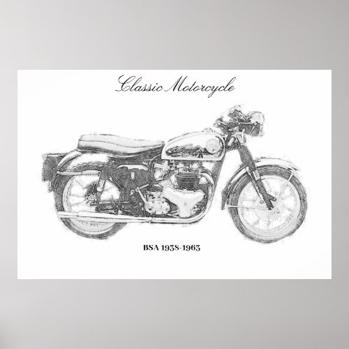 Classic Motorcycle art print British bike