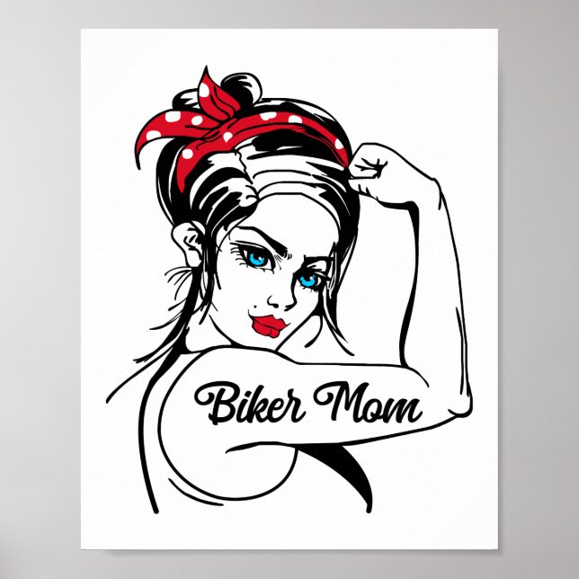Classic Motorcycle Biker Biker Mom Wife Grandma Poster (Front)