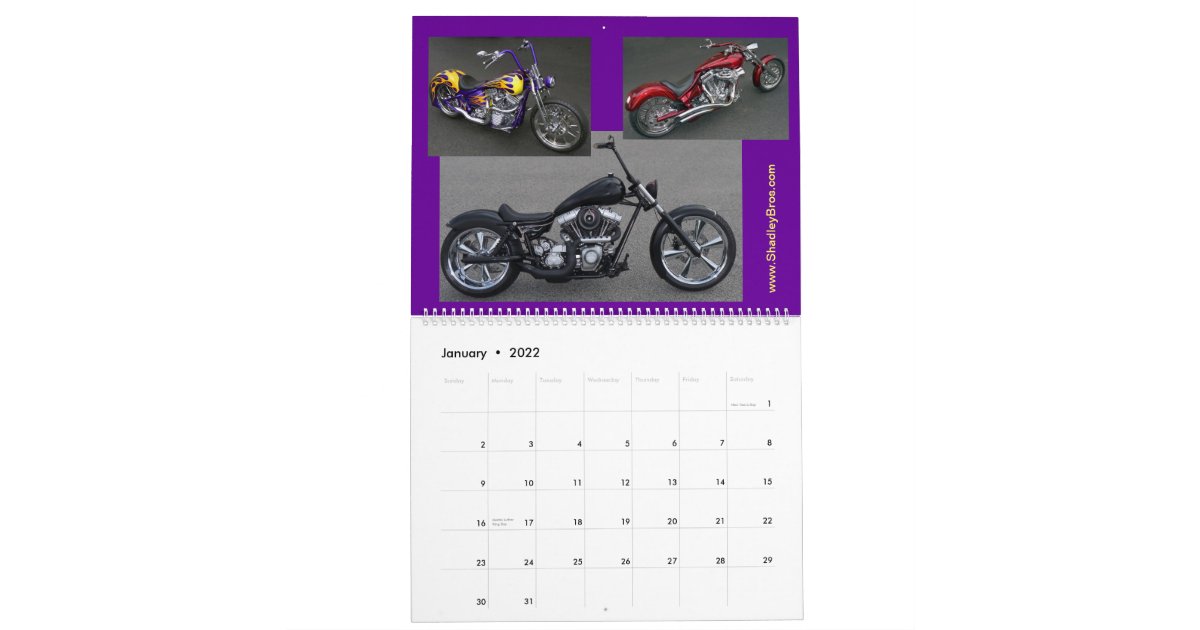 Classic Motorcycle Choppers Calendar
