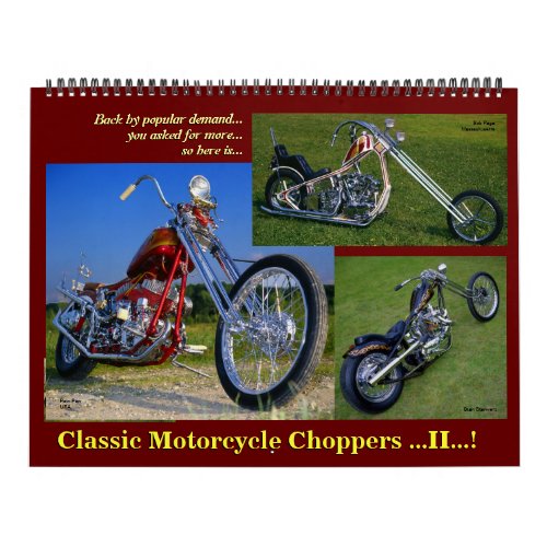 Classic Motorcycle Choppers II 2015 Calendar