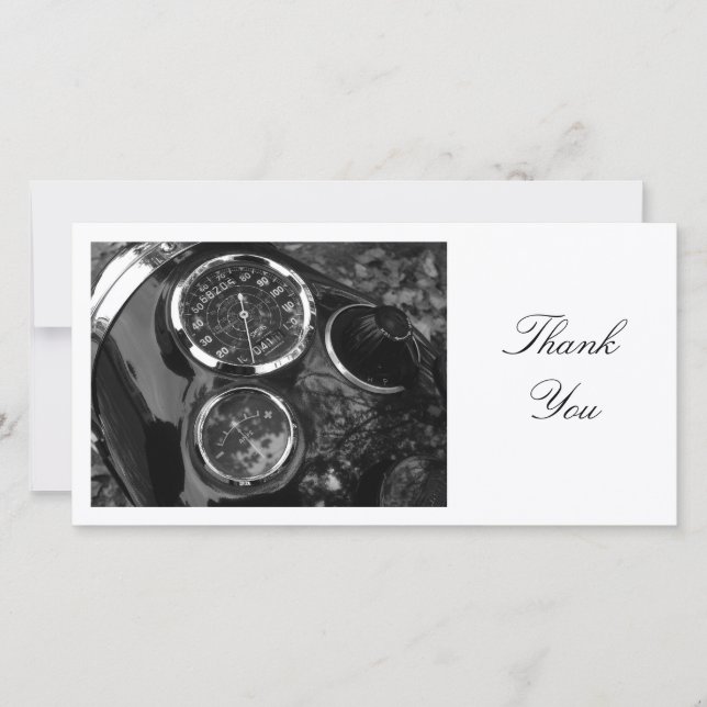 Classic Motorcycle Gauges - Thank You Card (Front)
