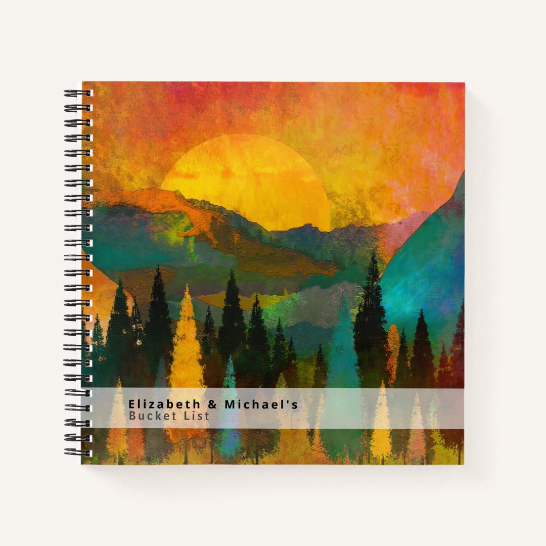 Classic Mountain Range BUCKET LIST CUSTOM Keepsake Notebook Zazzle
