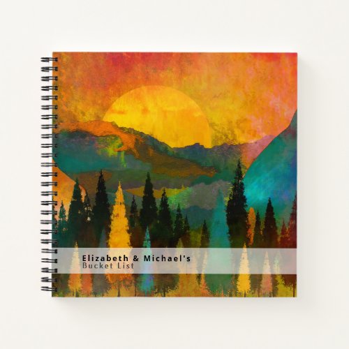 Classic Mountain Range BUCKET LIST CUSTOM Keepsake Notebook