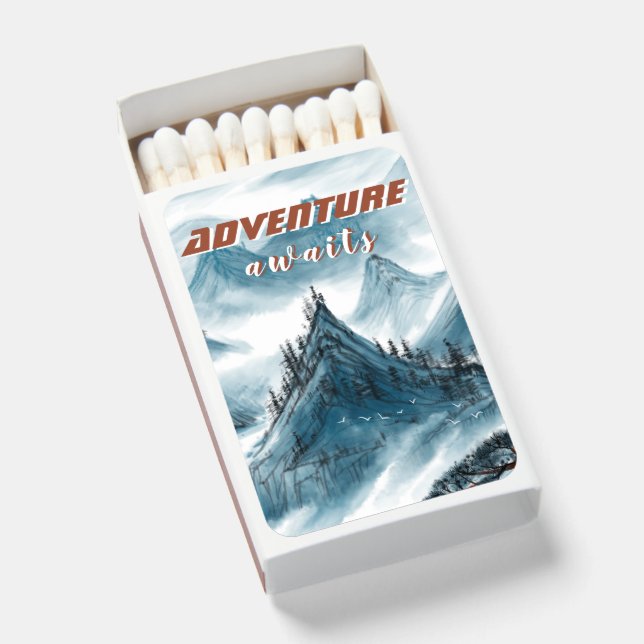 Classic Mountains Painting Inspirational Quote 3 R Matchboxes (Front Open)