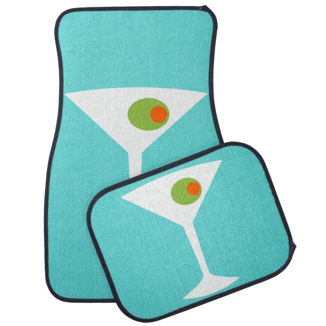 Classic Movie Martini Car Mats (turquoise) (Set)