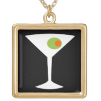 Classic Movie Martini Necklace (black)