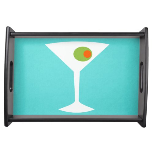Classic Movie Martini Serving Tray turquoise
