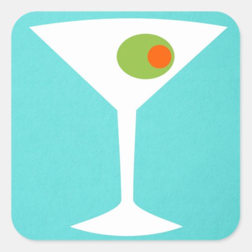 Classic Movie Martini Sticker turquoise