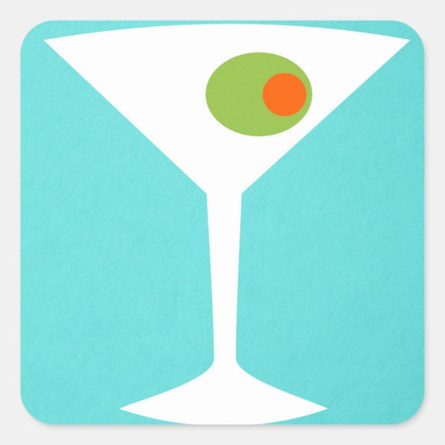 Classic Movie Martini Sticker (turquoise) (Front)