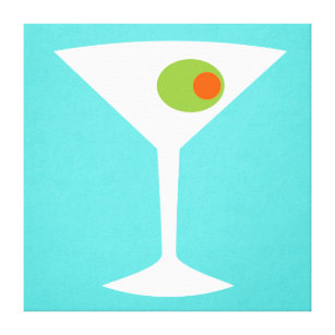 Classic Movie Martini Stretched Canvas (turquoise)