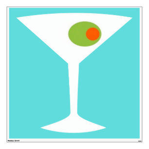 Classic Movie Martini Wall Decal (turquoise)