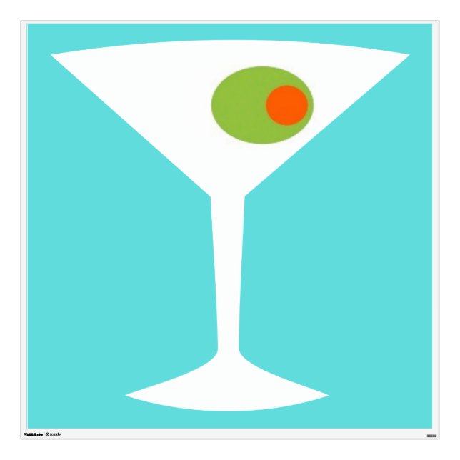 Classic Movie Martini Wall Decal (turquoise) (Front)
