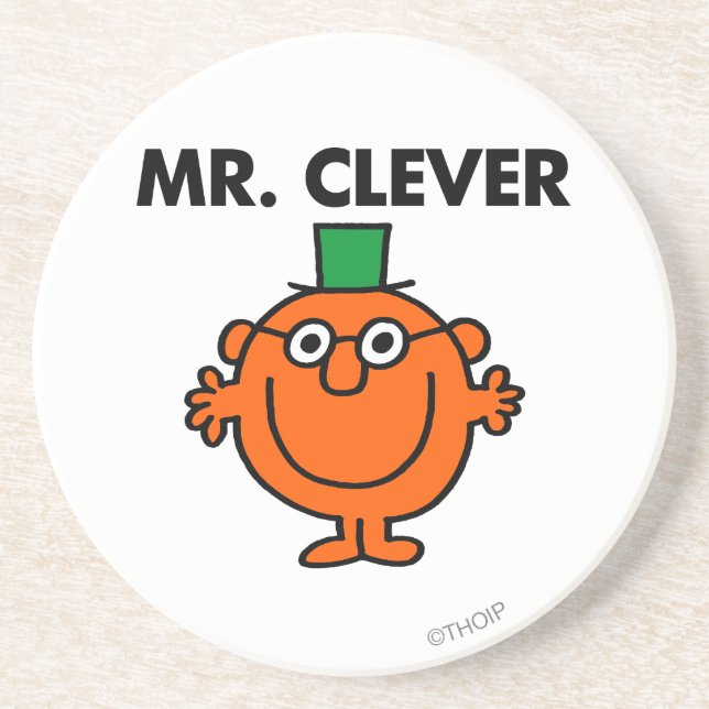 Classic Mr. Clever Logo Drink Coaster (Front)
