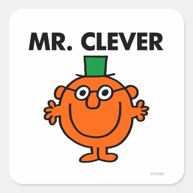 Classic Mr. Clever Logo Square Sticker (Front)