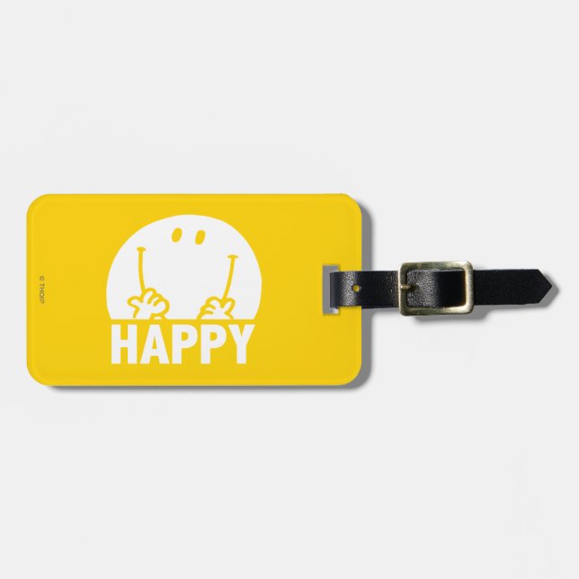 Classic Mr. Happy Luggage Tag (Front Horizontal)