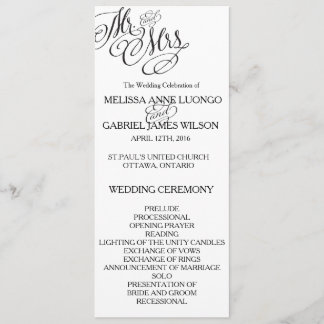 Classic Mr. & Mrs. Wedding Program