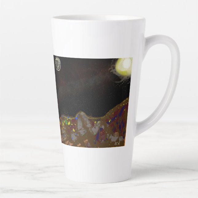 Classic Mug, 11 oz Modern Art Latte Mug (Right)
