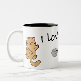 Classic Mug, 11 oz, with I LOVE KATZ Two-Tone Coffee Mug