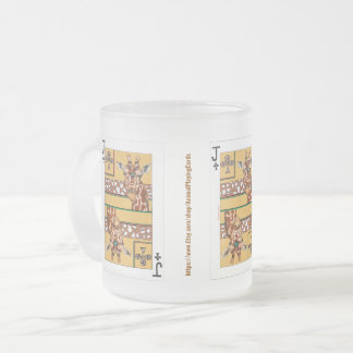 Classic Mug, Jack of Clubs:  Giraffe Frosted Glass Coffee Mug
