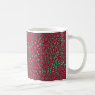 Classic Mug with Raspberry Zentangle Design
