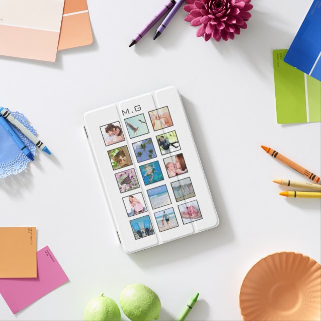Classic Multiple Square Custom Photo Collage iPad Mini Cover (In Situ)