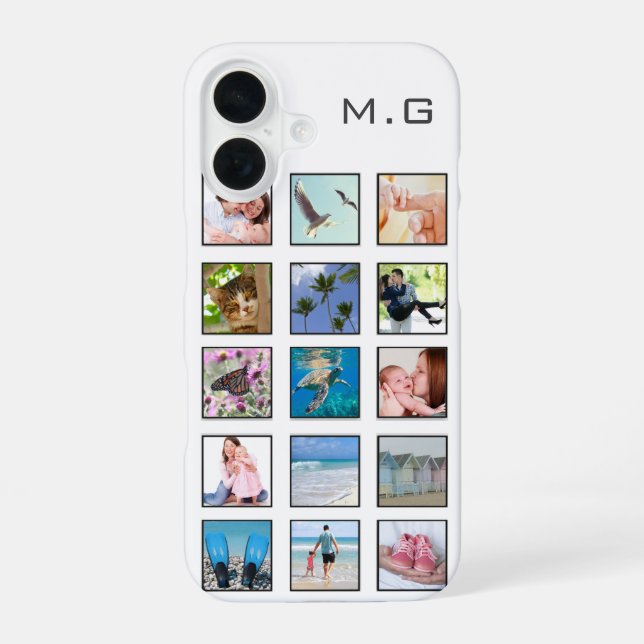 Classic Multiple Square Custom Photo Collage Iphone Case (Back)