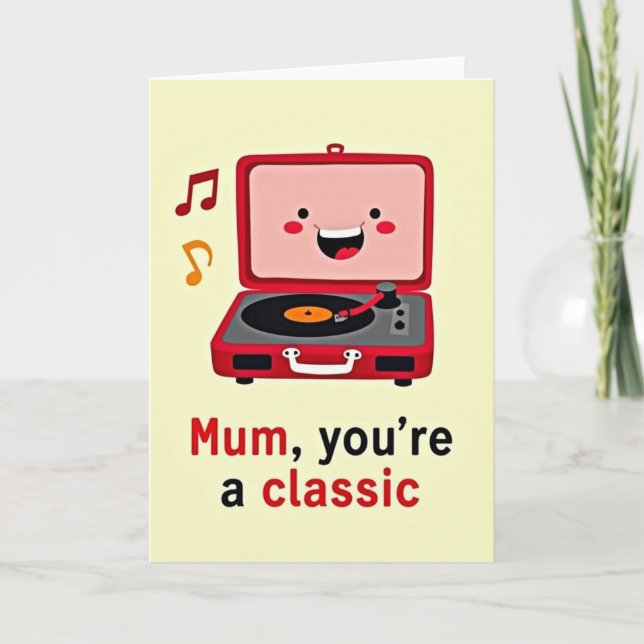 Classic Mum Retro Illustration Card (Front)