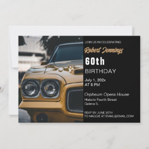 Classic Muscle Car Birthday Invitation