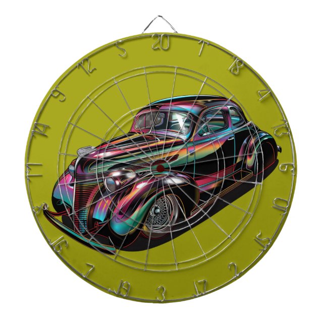 Classic Muscle Car Dart Board (Front)