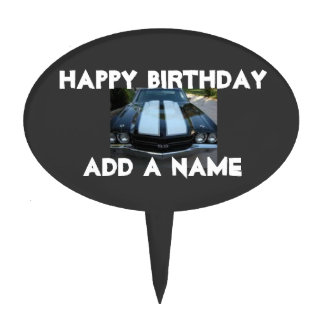 Classic Muscle Car Happy Birthday Cake Pick