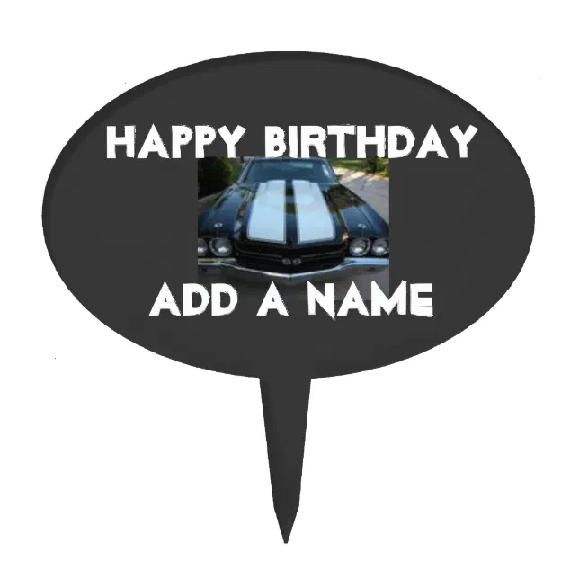 Classic Muscle Car Happy Birthday Cake Pick Zazzle