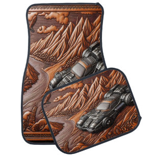 Classic Muscle Car in Dreamy Nature Floor Mat