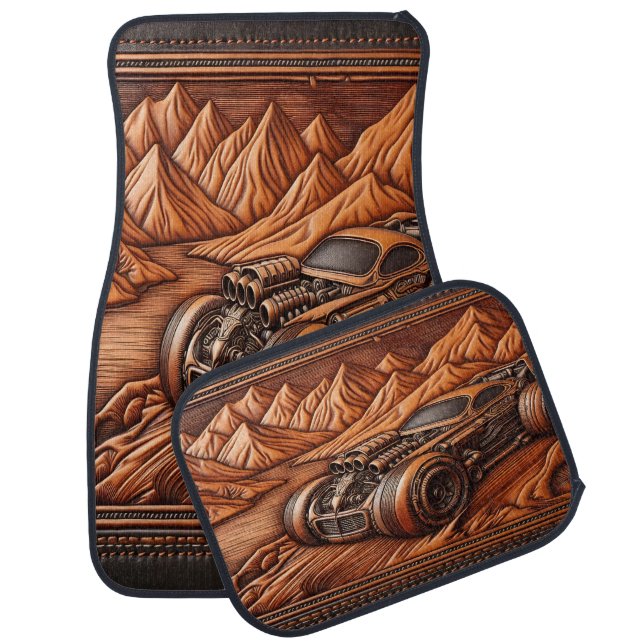 Classic Muscle Car in Scenic Valley Car Floor Mat (Set)