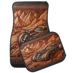 Classic Muscle Car in Scenic Valley Floor Mat