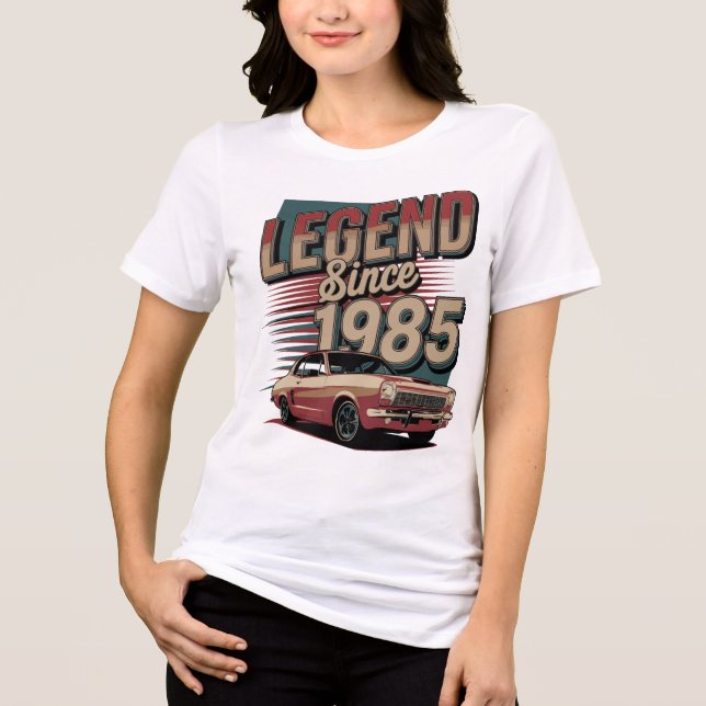 Classic Muscle Car – Legend Since 1985 Tri-Blend Shirt (Front)