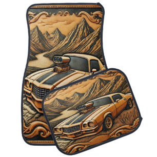 Classic Muscle Car Meets Nature’s Beauty Floor Mat