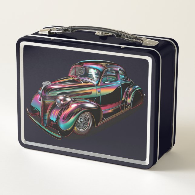 Classic Muscle Car Metal Lunch Box (Back)