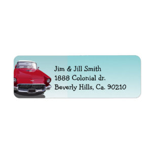 Classic Muscle Car Party Label